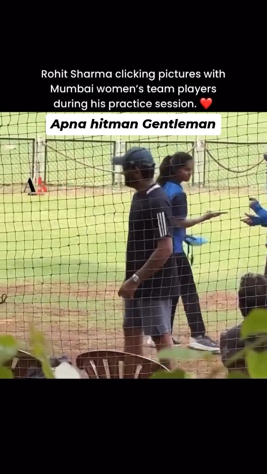 "Practice session turned fan fest! 🏏📸 Rohit Sharma pausing his nets grind at MCA to click pics with the Mumbai Women "Practice session turned fan fest! 🏏📸 Rohit Sharma pausing his nets grind at MCA to click pics with the Mumbai Women