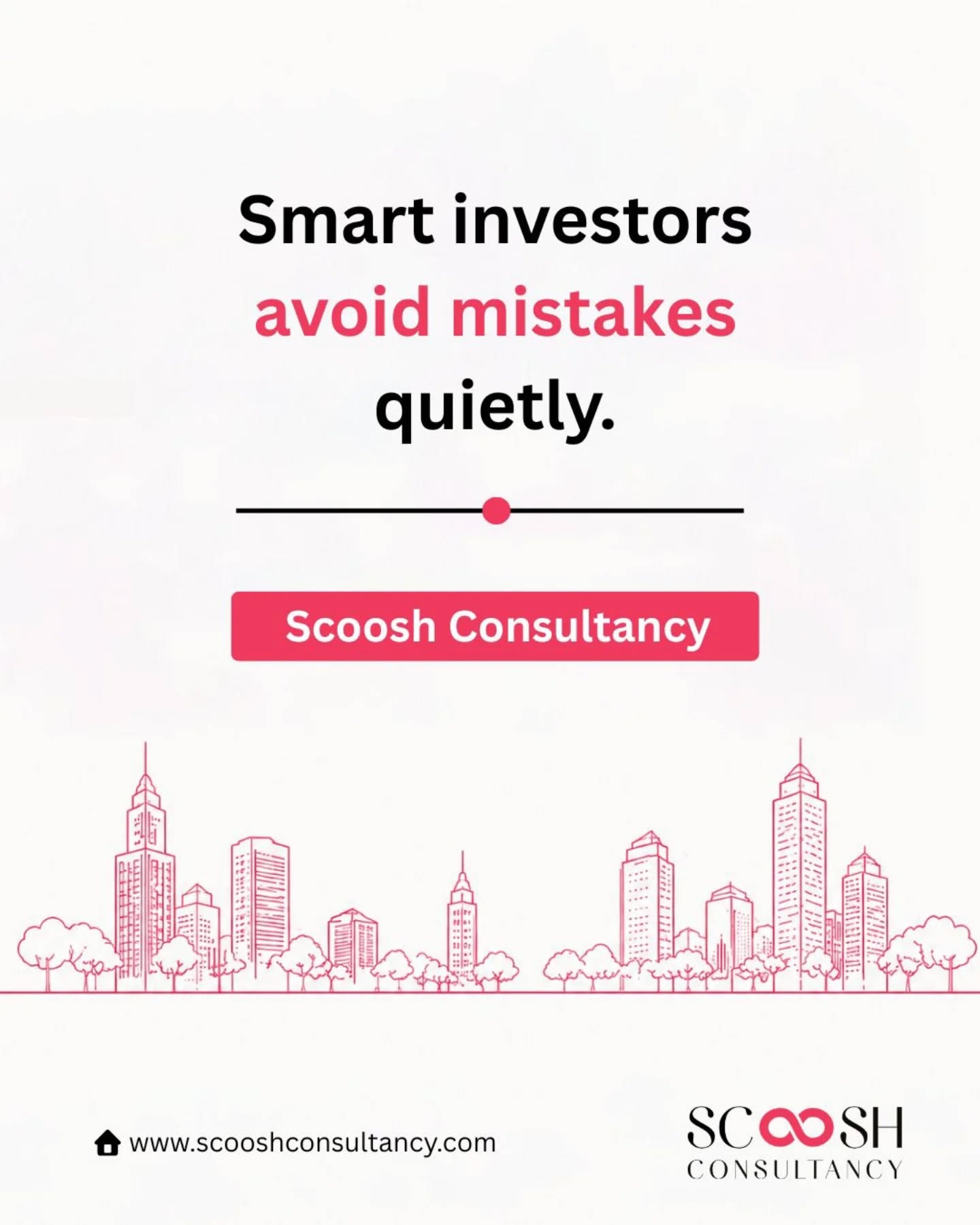 Every investment mistake has a cost.
Some cost money. Others cost years.
Scoosh Insights 🚨
• Buying based on emotion
Looks good ≠ performs well
• Ignoring location growth
The future matters more than the present
• No exit strategy
If you can’t sell smart, you can’t invest smart
• Overpaying for brand names
Brand hype ≠ real value
• Skipping legal due diligence
The biggest hidden risk in real estate
Smart investors don’t chase noise.
They avoid mistakes quietly and build wealth strategically.
With Scoosh Consultancy, invest with clarity, not emotion.
#ScooshConsultancy #ScooshInsights #RealEstateIndia #PropertyInvestment #SmartInvesting CommercialRealEstate RealEstateInvestor InvestmentTips PropertyConsultant WealthCreation DelhiRealEstate RealEstateAdvice InvestmentStrategy LuxuryRealEstate PropertyMarket FutureGrowth RealEstateConsultancy InvestorMindset BusinessGrowth PropertyExperts