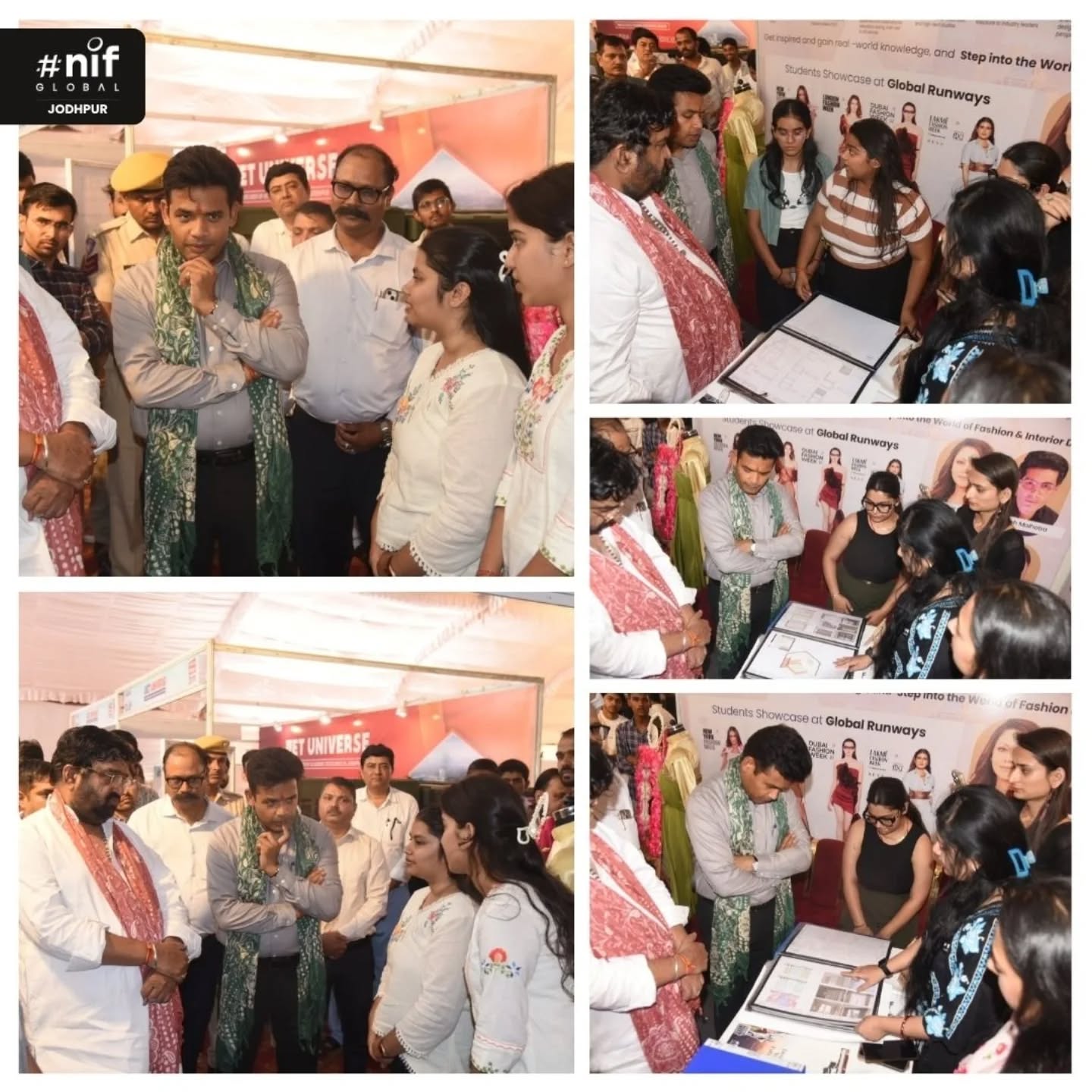 An interactive educational fair was organized by Dainik Bhasker where students of NIF Global Jodhpur had the opportunity to interact with Shri Alok Ranjan District Collector Jodhpur and Former Jda Chairman Shri Mahendra Singh Rathore.
During the interaction, the students shared insights about the Fashion Design and Interior Design courses offered at NIF Global. They also presented their creative work, portfolios, and design presentations, showcasing their talent, innovation, and practical learning experience.
#NifGlobalJodhpur #FashionDesign
#InteriorDesign
#EducationalFair
#AdmissionOpen