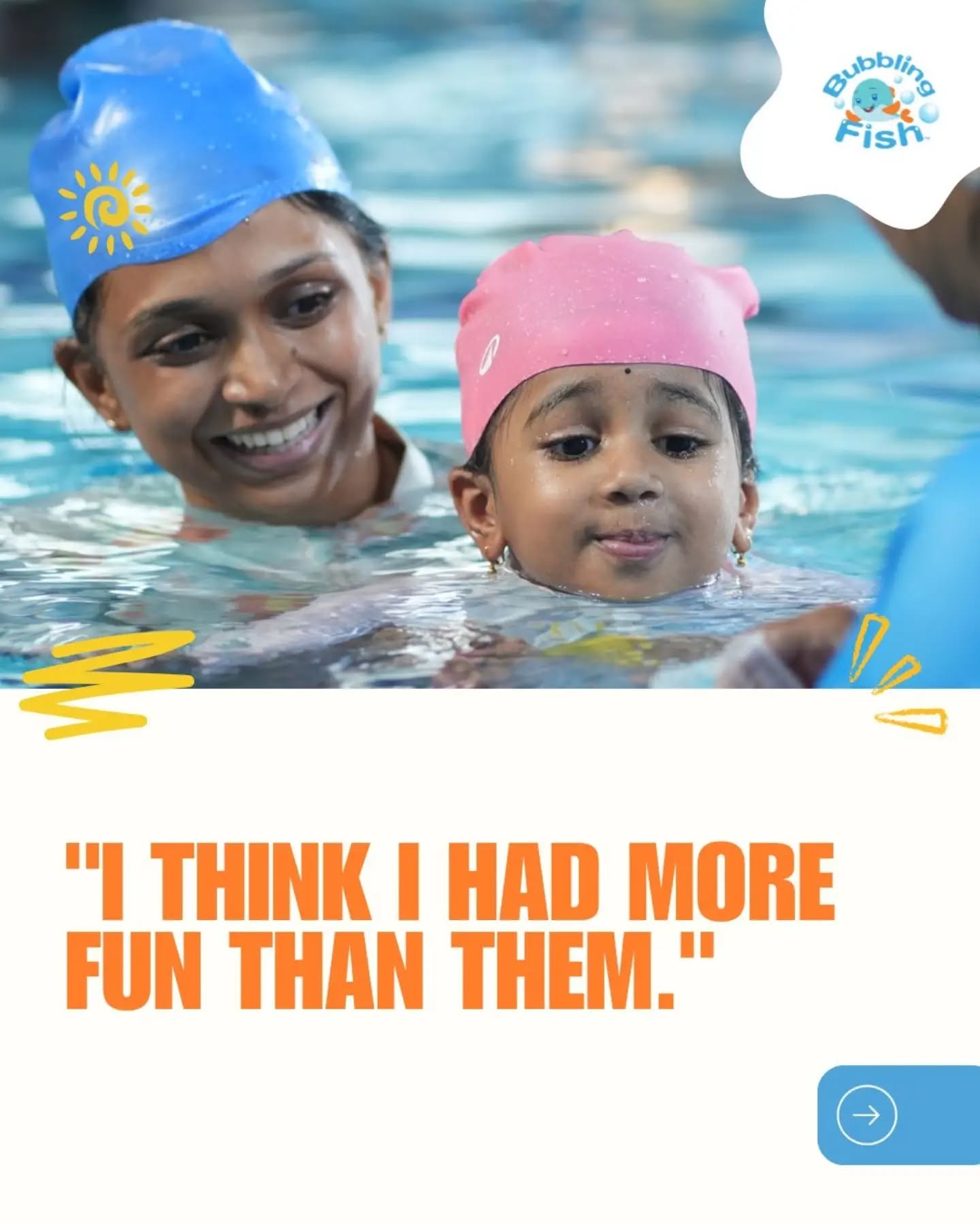 If you've ever waited by the pool during your child's class, you've probably said at least one of these ππ¦
"I can't believe they did that!"
"They've been talking about swimming all week."
"I think I was more nervous than they were!"
The funny thing is, swimming classes aren't just a journey for children β they're a journey for parents too ππ
Which one sounds most like something you've said after class? π
(parent child bonding, kids swimming, swimming classes bangalore, water confidence, baby swimming, toddler swimming, swimming milestones, family moments, bubbling fish)