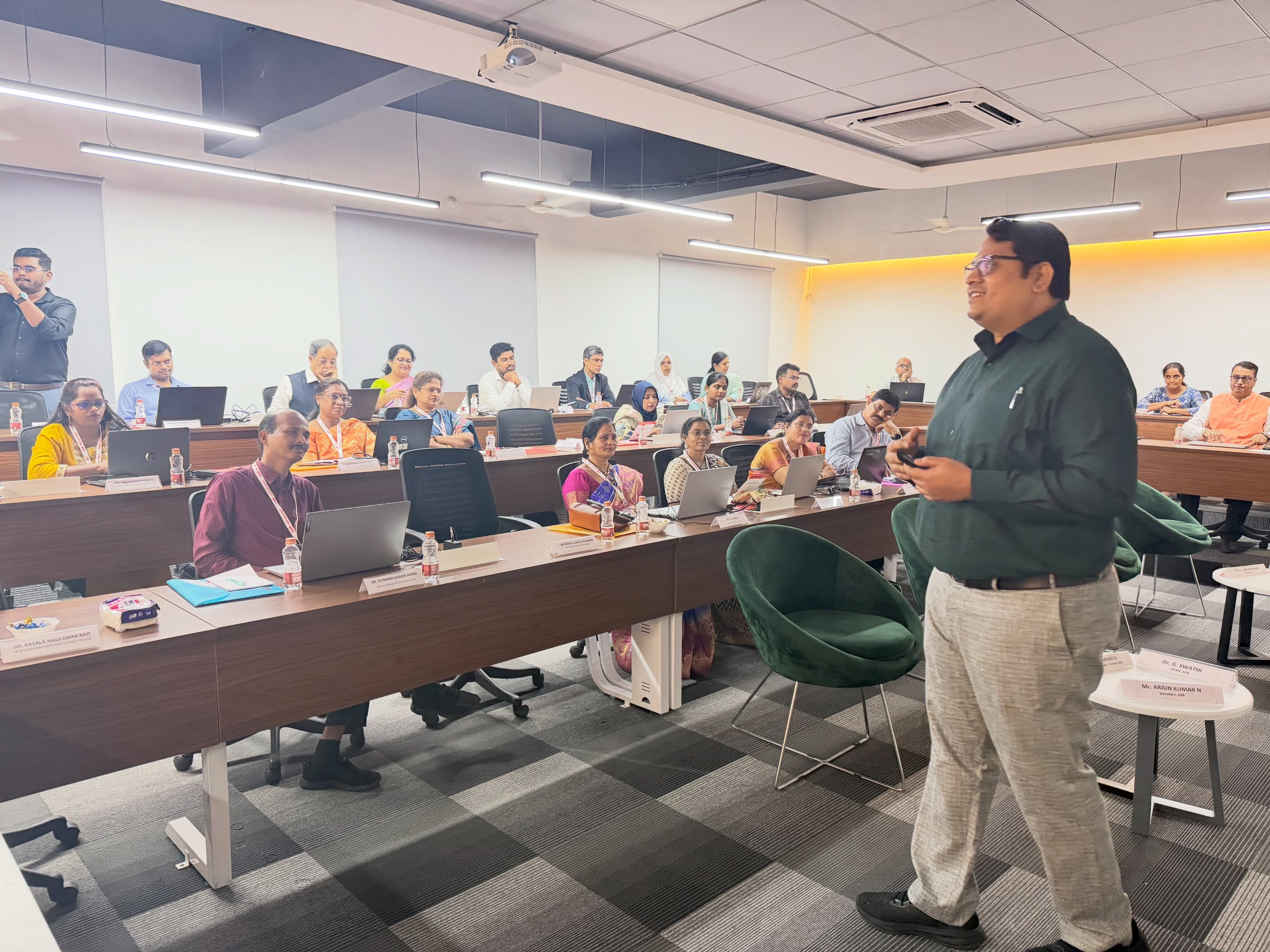 Ashoka School of Business extends its sincere gratitude to all the esteemed Principals, Directors, Deans, Faculty Members, and academic professionals who graced our Faculty Development Program (FDP) with their presence and made it a grand success.
We express our special thanks to our distinguished Guest Speaker, Dr. Hima Bindu Valiveti, Dean – Faculty Development Programs, GRIET, and Speaker, Prof. Devi Prasad Uppala, HoD – Finance & Program Chair (PGDM: Securities Market), for delivering insightful and engaging sessions.
The thought-provoking discussion on “Blending AI-Powered Pedagogy with Academic Citizenship and Professional Responsibility” inspired meaningful conversations on integrating artificial intelligence into teaching while upholding ethical values, academic integrity, and professional responsibility in higher education.
Your valuable participation, insightful interactions, and unwavering support made this FDP a truly enriching learning experience. We look forward to many more collaborative initiatives that continue to foster innovation and excellence in education.
Thank you for being a part of this memorable journey.
#ashokaschoolofbusiness #ASB #facultydevelopmentprogram #FDP #AIinEducation AcademicCitizenshipProfessionalResponsibility FacultyDevelopment HigherEducation InnovationInTeaching LearningTogether