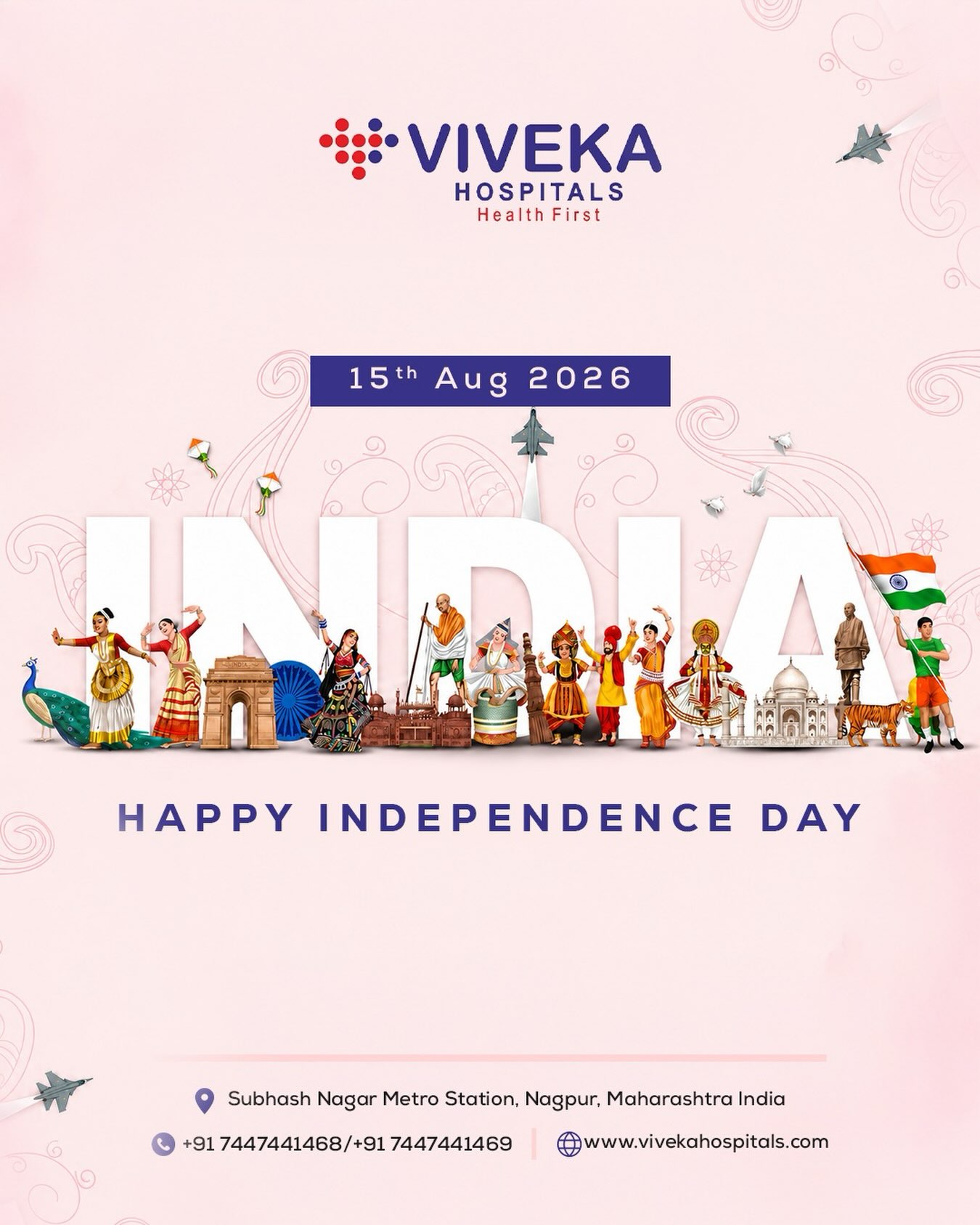 Celebrating the spirit of freedom, unity, and pride.
May our nation continue to soar higher and shine brighter.
Happy Independence Day! ๐ฎ๐ณโจ
#HappyIndependenceDay #IndependenceDay #India #ProudIndian #VivekaHospitals