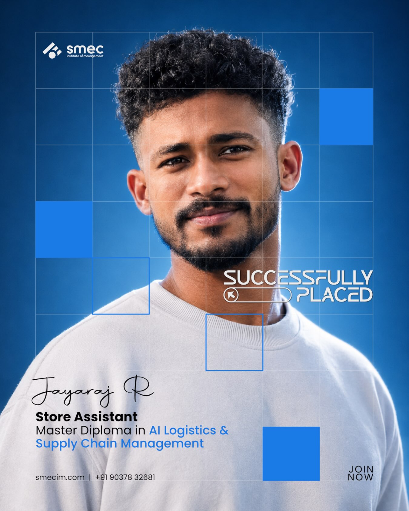 A big congratulations to Jayaraj R on successfully securing his position as a Store Assistant!
Jayaraj completed his Ma
