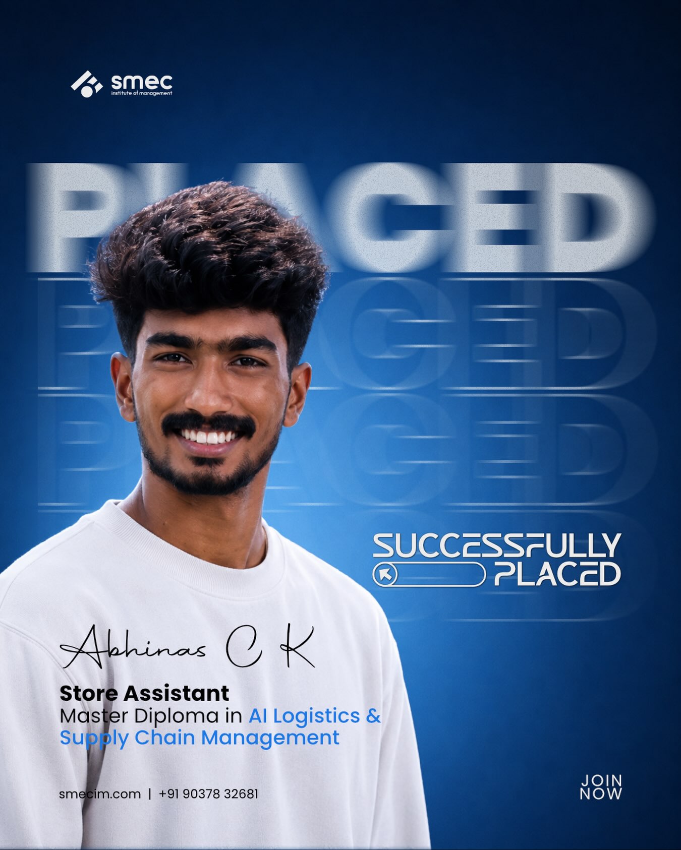 A huge congratulations to Abhinas C K on successfully securing his position as a Store Assistant!
Abhinas completed hi