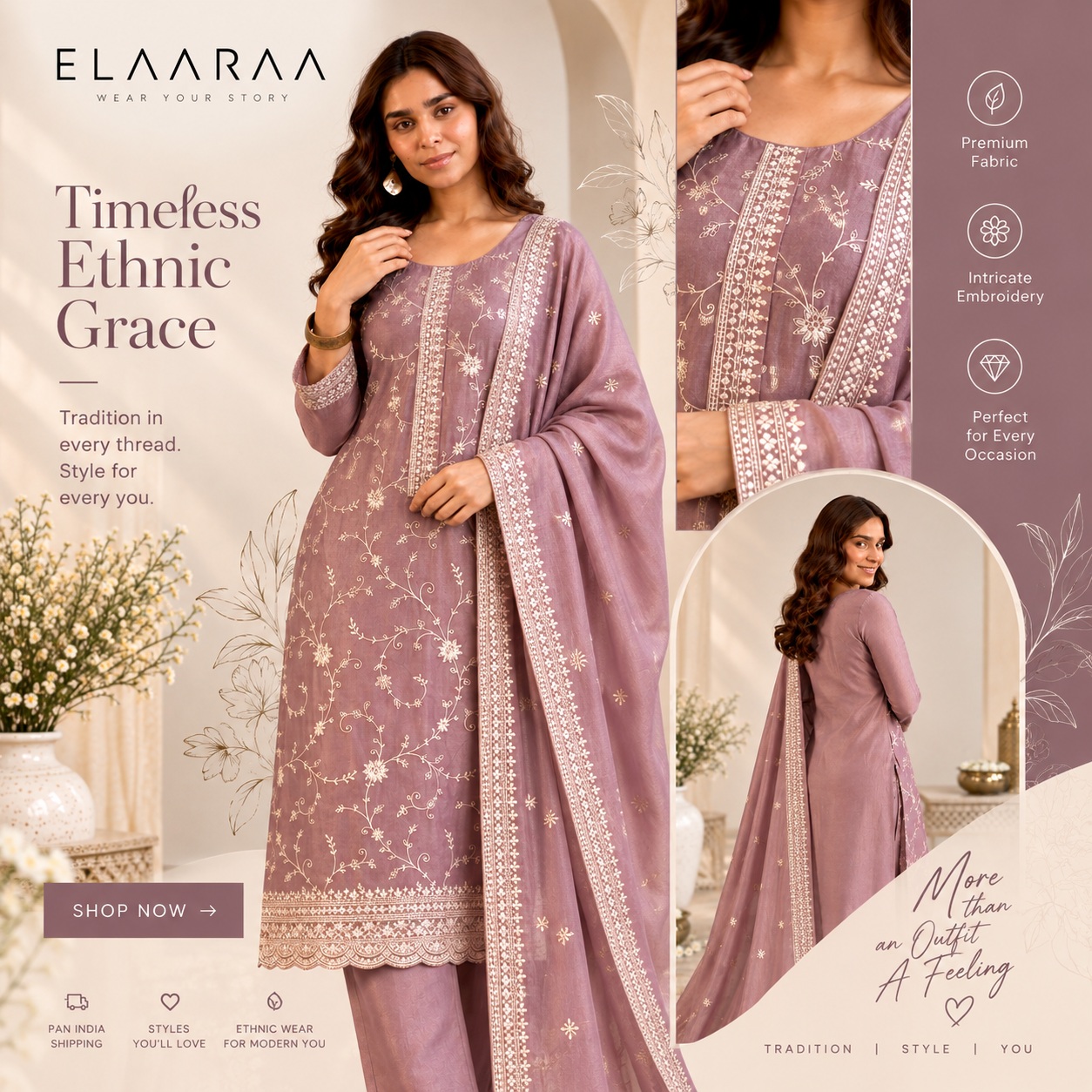 💜 Timeless Ethnic Grace ✨ Soft, sophisticated, and…