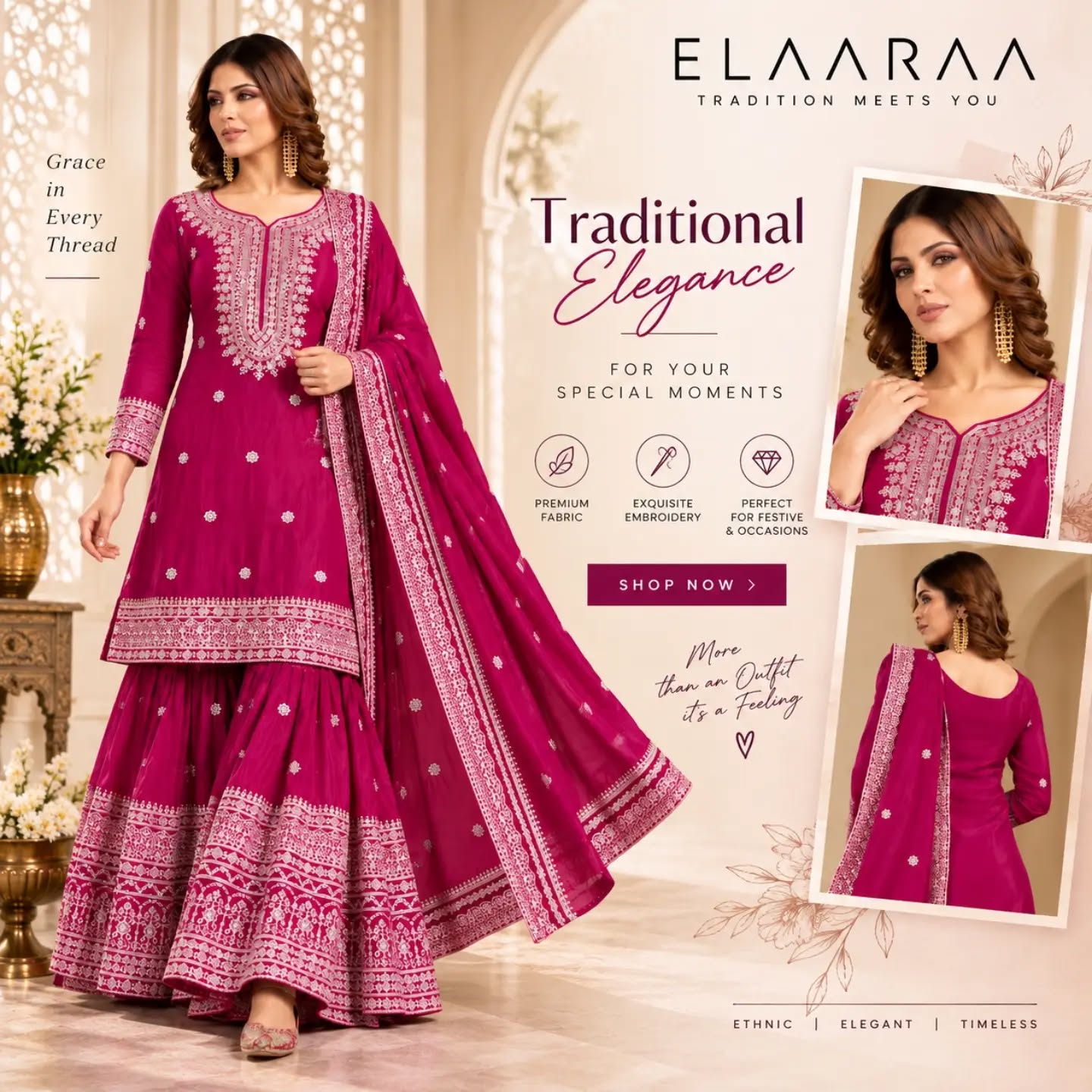 💗 Traditional charm, made for your special moments…